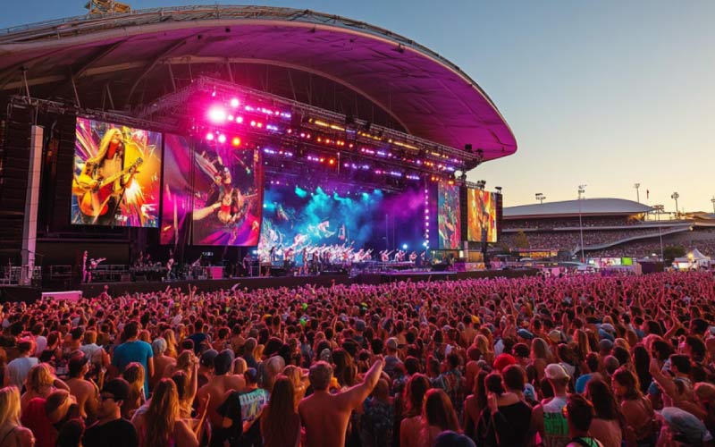 Adelaide Oval concert during 2025 music festival season